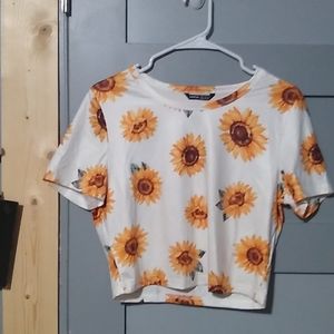 A sunflower crop top
